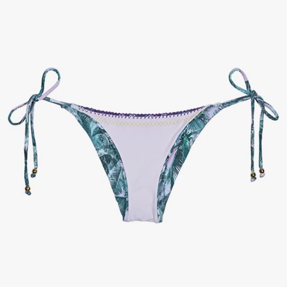 PilyQ Women's Mai Tai Stitched Gypsy Halter Top & Reversible Teeny Bikini Bottom - Picture 7 of 16